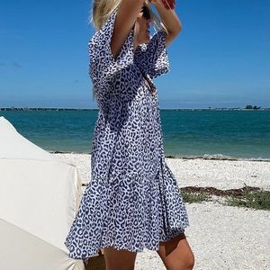 Emerson Fry XS/S Isla Dress in Charcoal Leopard